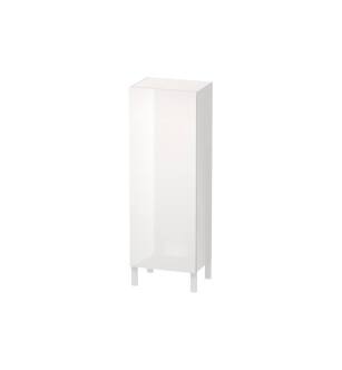 Duravit LC1179R8585 L Cube 19 5/8" Wall Mount Semi-Tall Linen Cabinet with One Door in White High Gloss