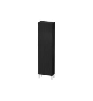 Duravit LC1171L1616 L Cube 19 5/8" Wall Mount Tall Linen Cabinet with Four Glass Shelves in Black Oak