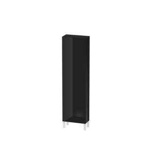 Duravit LC1171L4040 L Cube 19 5/8" Wall Mount Tall Linen Cabinet with Four Glass Shelves in Black High Gloss