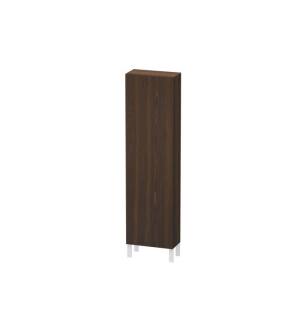 Duravit LC1171L6969 L Cube 19 5/8" Wall Mount Tall Linen Cabinet with Four Glass Shelves in Walnut Brushed