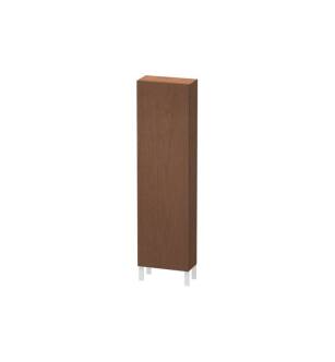 Duravit LC1171R1313 L Cube 19 5/8" Wall Mount Tall Linen Cabinet with Four Glass Shelves in American Walnut
