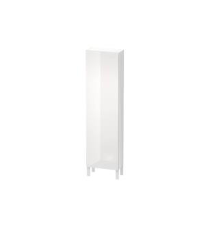 Duravit LC1171R2222 L Cube 19 5/8" Wall Mount Tall Linen Cabinet with Four Glass Shelves in White High Gloss