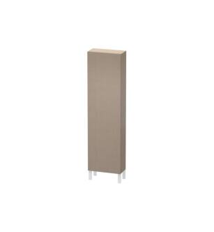 Duravit LC1171R7575 L Cube 19 5/8" Wall Mount Tall Linen Cabinet with Four Glass Shelves in Linen