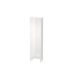 Duravit LC1171R8585 L Cube 19 5/8" Wall Mount Tall Linen Cabinet with Four Glass Shelves in White High Gloss