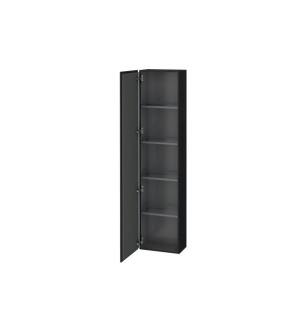 Duravit LC1170L1616 L Cube 15 3/4" Wall Mount Tall Linen Cabinet with Four Glass Shelves in Black Oak