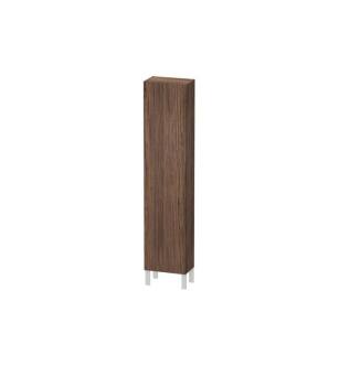 Duravit LC1170L2121 L Cube 15 3/4" Wall Mount Tall Linen Cabinet with Four Glass Shelves in Walnut Dark