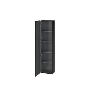 Duravit LC1170L4040 L Cube 15 3/4" Wall Mount Tall Linen Cabinet with Four Glass Shelves in Black High Gloss