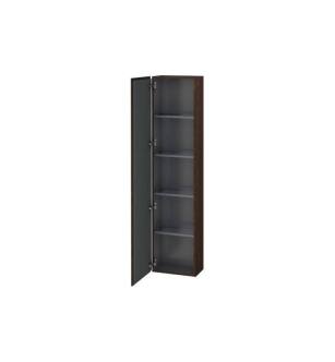 Duravit LC1170L6969 L Cube 15 3/4" Wall Mount Tall Linen Cabinet with Four Glass Shelves in Walnut Brushed