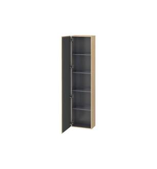 Duravit LC1170L7171 L Cube 15 3/4" Wall Mount Tall Linen Cabinet with Four Glass Shelves in Mediterranean Oak