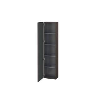 Duravit LC1170L7272 L Cube 15 3/4" Wall Mount Tall Linen Cabinet with Four Glass Shelves in Dark Brushed Oak