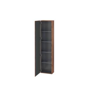 Duravit LC1170L7979 L Cube 15 3/4" Wall Mount Tall Linen Cabinet with Four Glass Shelves in Natural Walnut