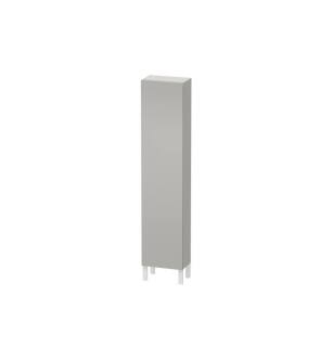 Duravit LC1170R0707 L Cube 15 3/4" Wall Mount Tall Linen Cabinet with Four Glass Shelves in Concrete Gray Matte