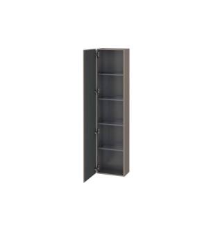 Duravit LC1170R4343 L Cube 15 3/4" Wall Mount Tall Linen Cabinet with Four Glass Shelves in Basalt Matte
