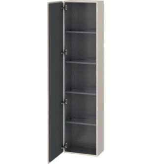 Duravit LC1170R9191 L Cube 15 3/4" Wall Mount Tall Linen Cabinet with Four Glass Shelves in Taupe