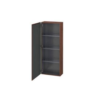Duravit LC1169L1313 L Cube 19 5/8" Wall Mount Semi-Tall Linen Cabinet with One Door in American Walnut