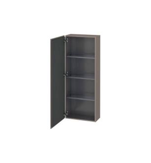 Duravit LC1169R4343 L Cube 19 5/8" Wall Mount Semi-Tall Linen Cabinet with One Door in Basalt Matte
