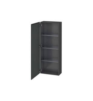 Duravit LC1169R4949 L Cube 19 5/8" Wall Mount Semi-Tall Linen Cabinet with One Door in Graphite Matte