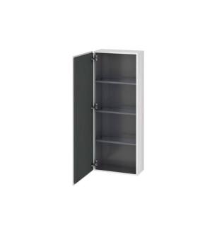 Duravit LC1169R8585 L Cube 19 5/8" Wall Mount Semi-Tall Linen Cabinet with One Door in White High Gloss