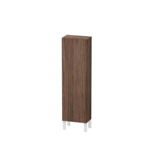 Duravit LC1168L2121 L Cube 15 3/4" Wall Mount Semi-Tall Linen Cabinet with Three Glass Shelves in Walnut Dark