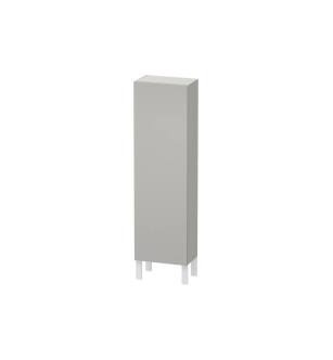 Duravit LC1168R0707 L Cube 15 3/4" Wall Mount Semi-Tall Linen Cabinet with Three Glass Shelves in Concrete Gray Matte