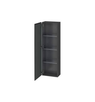 Duravit LC1168R4949 L Cube 15 3/4" Wall Mount Semi-Tall Linen Cabinet with Three Glass Shelves in Graphite Matte