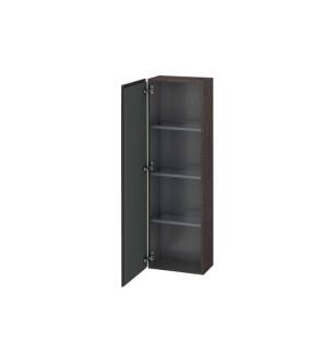 Duravit LC1168R7272 L Cube 15 3/4" Wall Mount Semi-Tall Linen Cabinet with Three Glass Shelves in Dark Brushed Oak