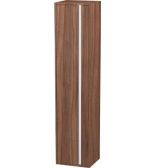 Duravit KT1255R7979 Ketho 15 3/4" Wall Mount Tall Linen Cabinet with One Door in Natural Walnut