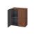 Duravit LC117701313 L Cube 14 3/8" Wall Mount Semi-Tall Linen Cabinet with One Glass Shelf in American Walnut