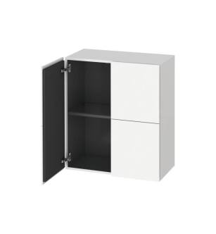 Duravit LC117701818 L Cube 14 3/8" Wall Mount Semi-Tall Linen Cabinet with One Glass Shelf in White Matte