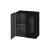 Duravit LC117704040 L Cube 14 3/8" Wall Mount Semi-Tall Linen Cabinet with One Glass Shelf in Black High Gloss