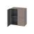 Duravit LC117704343 L Cube 14 3/8" Wall Mount Semi-Tall Linen Cabinet with One Glass Shelf in Basalt Matte