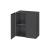 Duravit LC117704949 L Cube 14 3/8" Wall Mount Semi-Tall Linen Cabinet with One Glass Shelf in Graphite Matte