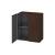 Duravit LC117706969 L Cube 14 3/8" Wall Mount Semi-Tall Linen Cabinet with One Glass Shelf in Walnut Brushed