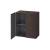 Duravit LC117707272 L Cube 14 3/8" Wall Mount Semi-Tall Linen Cabinet with One Glass Shelf in Dark Brushed Oak