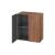 Duravit LC117707979 L Cube 14 3/8" Wall Mount Semi-Tall Linen Cabinet with One Glass Shelf in Natural Walnut