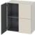 Duravit LC117709191 L Cube 14 3/8" Wall Mount Semi-Tall Linen Cabinet with One Glass Shelf in Taupe