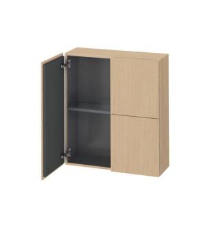Duravit LC116703030 L Cube 9 1/2" Wall Mount Semi-Tall Linen Cabinet with Two Doors in Natural Oak