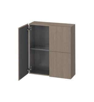 Duravit LC116703535 L Cube 9 1/2" Wall Mount Semi-Tall Linen Cabinet with Two Doors in Oak Terra