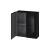 Duravit LC116704040 L Cube 9 1/2" Wall Mount Semi-Tall Linen Cabinet with Two Doors in Black High Gloss