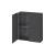 Duravit LC116704949 L Cube 9 1/2" Wall Mount Semi-Tall Linen Cabinet with Two Doors in Graphite Matte