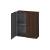 Duravit LC116706969 L Cube 9 1/2" Wall Mount Semi-Tall Linen Cabinet with Two Doors in Walnut Brushed