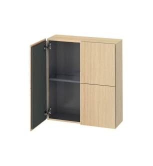 Duravit LC116707171 L Cube 9 1/2" Wall Mount Semi-Tall Linen Cabinet with Two Doors in Mediterranean Oak