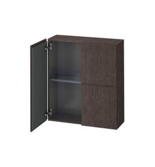 Duravit LC116707272 L Cube 9 1/2" Wall Mount Semi-Tall Linen Cabinet with Two Doors in Dark Brushed Oak