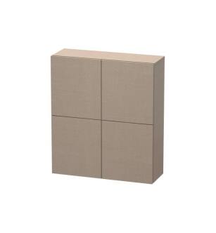 Duravit LC116707575 L Cube 9 1/2" Wall Mount Semi-Tall Linen Cabinet with Two Doors in Linen