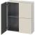 Duravit LC116709191 L Cube 9 1/2" Wall Mount Semi-Tall Linen Cabinet with Two Doors in Taupe