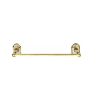 Emtek 260248US3NL 12" Wall Mount Towel Bar with #8 Rosette in Unlacquered Brass