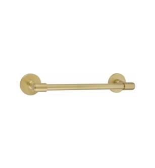 Emtek 2902509US4 12" Wall Mount Single Towel Bar with Disc Rosette in Satin Brass