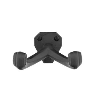 Emtek 2707FB 3 1/2" Wall Mount Double Robe Hook with Rosette in Flat Black Bronze