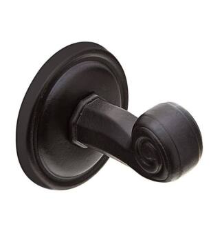 Emtek 270612FB Wall Mount Single Robe Hook with #12 Rosette in Flat Black Bronze