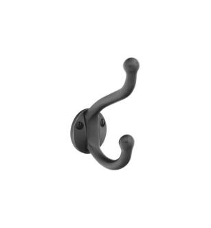 Emtek 2606US19 1 1/2" Wall Mount Single Robe Hook in Flat Black